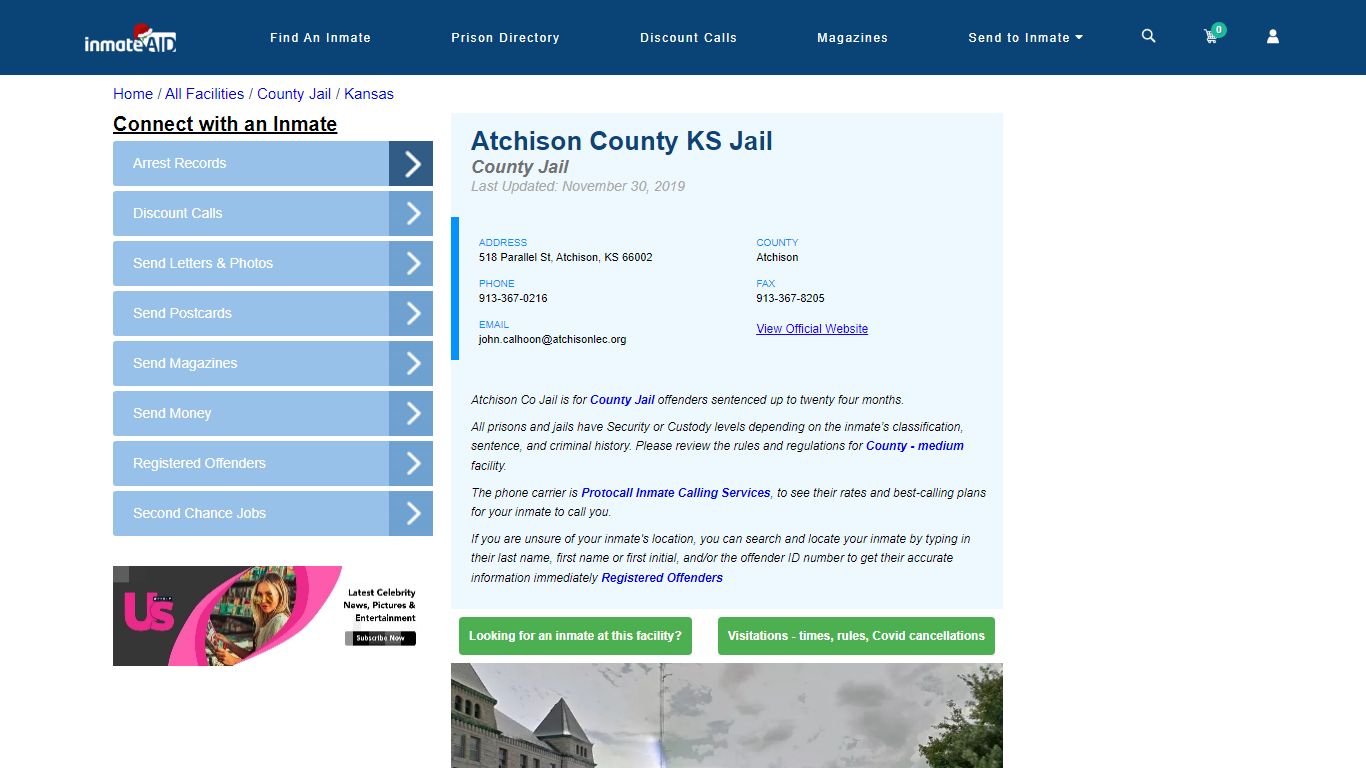 Atchison County KS Jail - Inmate Locator - Atchison, KS